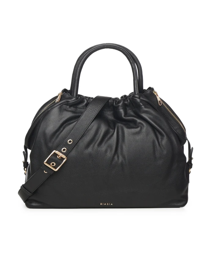 

Черная кожаная женская сумка Biasia, черный