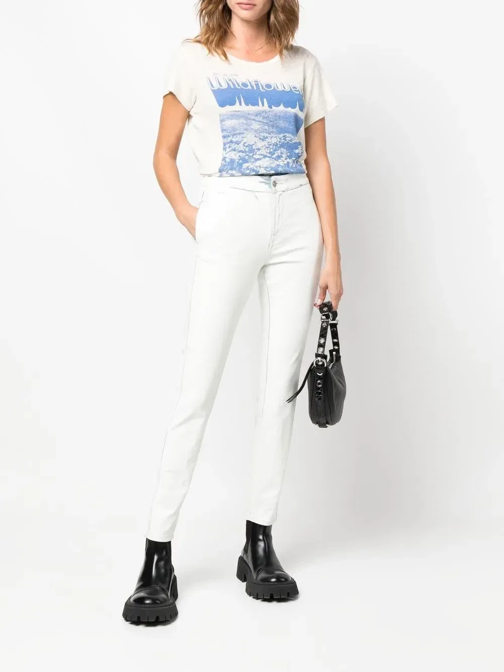 Узкие джинсы - D-Tail Track Denim Joggjeans DIESEL, белый — фото 2