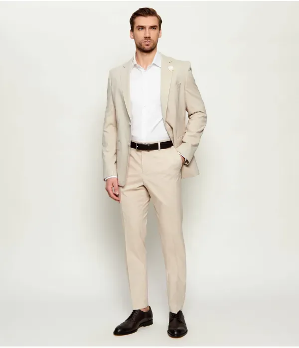 Брюки H-Genius-MM-251 slim fit Boss, бежевый — фото 2