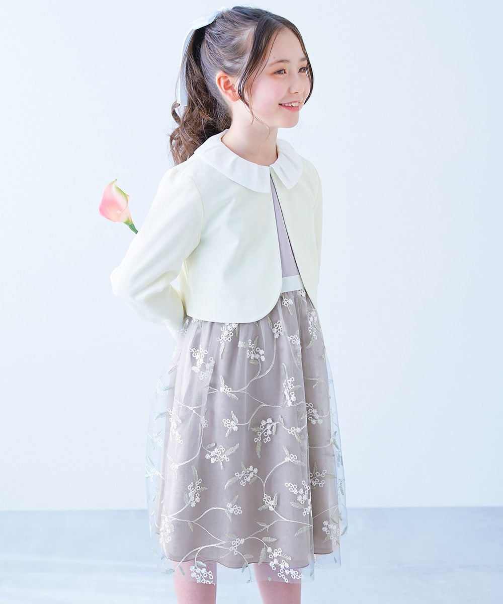 Великолепный нарядный кружевной комплект из двух предметов для девочек, весна/лето 2026 Devirock, 002 - Flower - Lilac