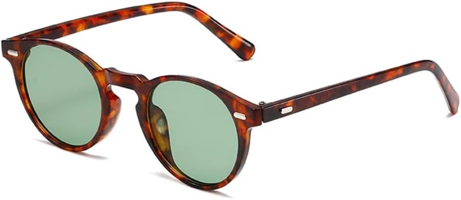 

Маленькие круглые панк-солнцезащитные очки для женщин с заклепками, прозрачные, градиентные, UV400, для мужчин, для занятий спортом на открытом воздухе, бега и езды UYPTK, Leopard Green