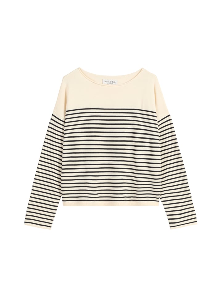 

Marc O'Polo Свободный полосатый свитер кремового цвета