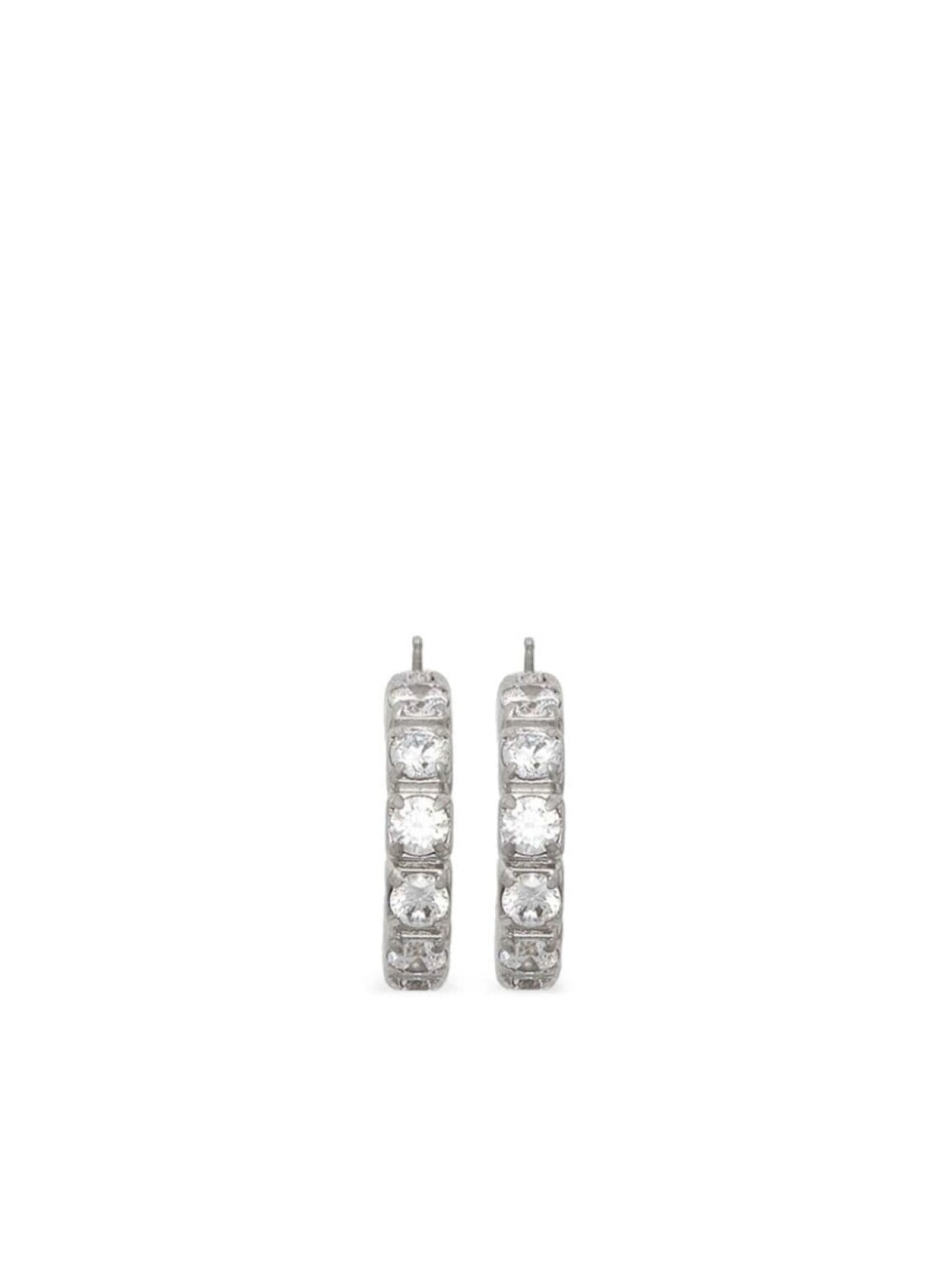 

Серьги-кольца с цирконом Jil Sander, серый