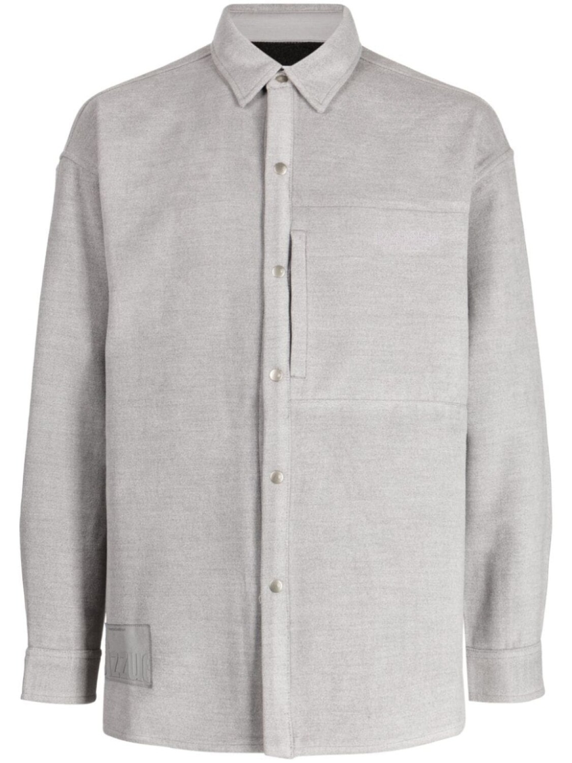 

izzue logo-patch long-sleeve shirt, серый
