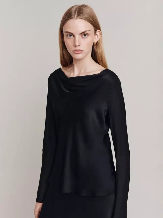 

Блуза Ghost Isabella Cowl Neck Satin, черный