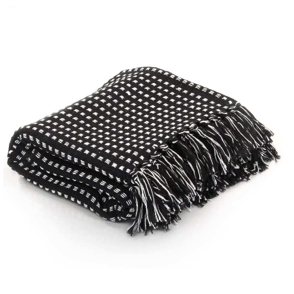 

Плед хлопковый в клетку 220х250 см черный DKD HOME DECOR