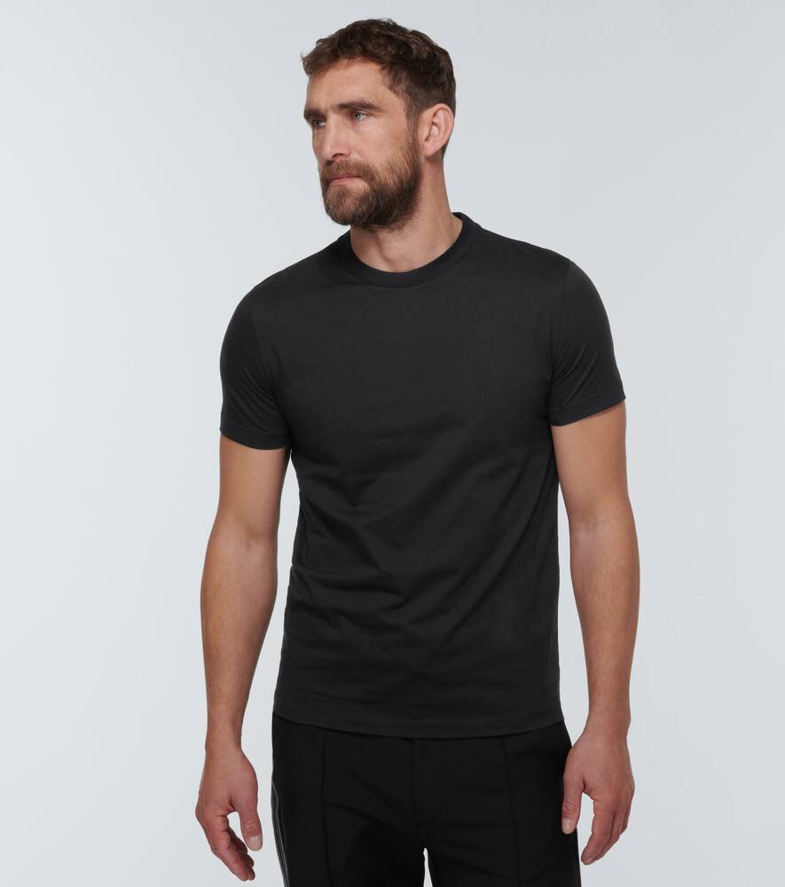 Трикотажная футболка из хлопка, набор из трёх штук Prada, Black — фото 3