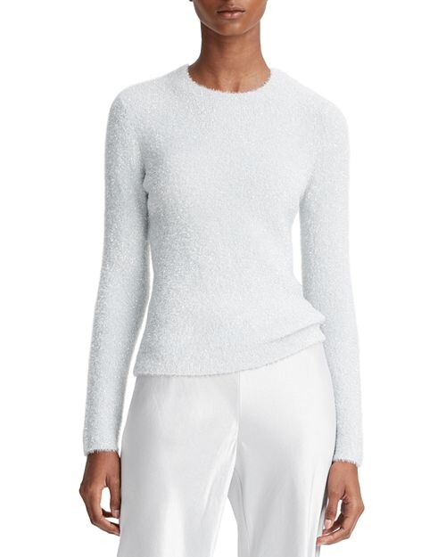 

Свитер с люрексом и ресницами Vince, цвет Ivory/Cream