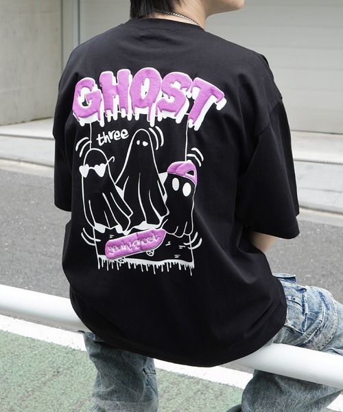 

Футболка с коротким рукавом, принт Ghost Foam Back Print Big Silhouette, бренд ILL'S, черный