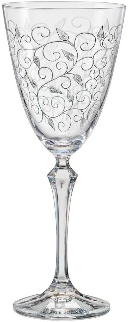 

Бокалы для красного вина Bohemia Crystal, бокал для вина, модель Leaves Clear, гравировка, 350 мл, набор из 6 шт Crystalex