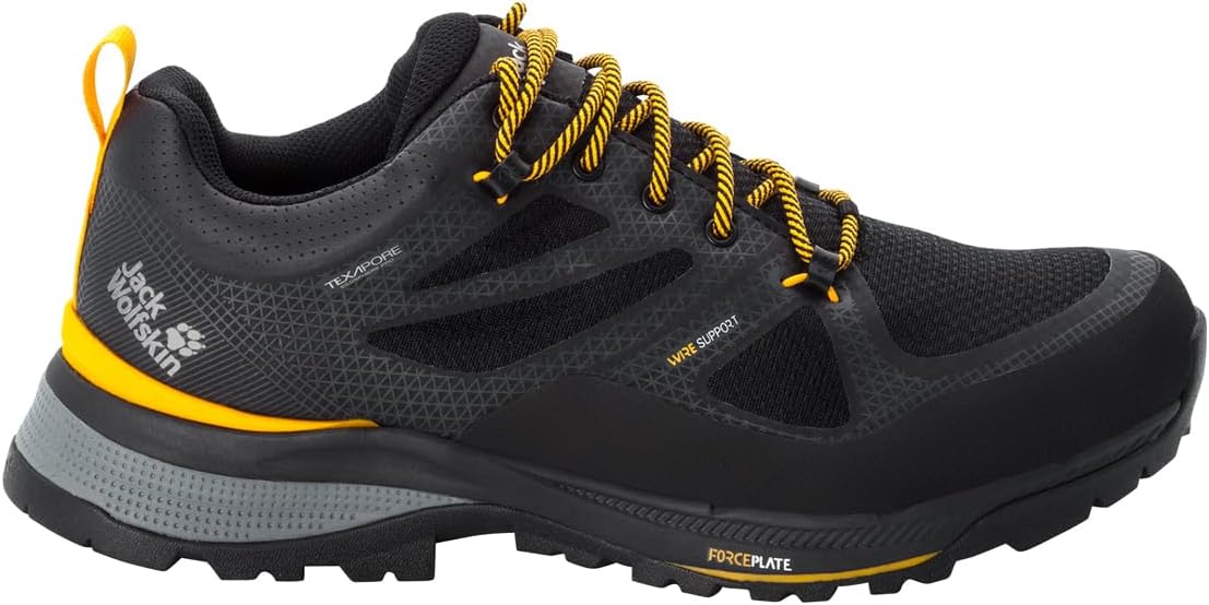 

Мужские кроссовки Jack Wolfskin Force Striker Texapore Low M, черный/желтый