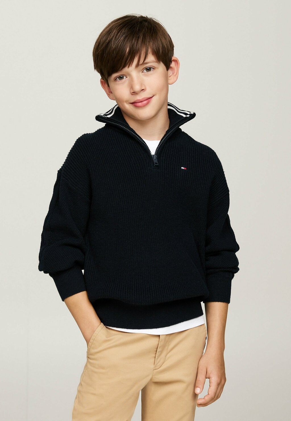 

Вязаный свитер QUARTER-ZIP TURTLENECK Tommy Hilfiger, темно-синий
