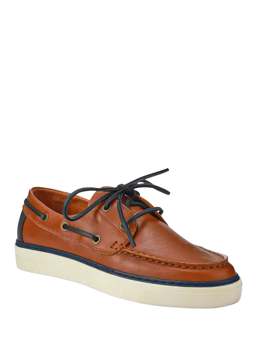 Кожаные лодочные туфли Rhodes Jones Bootmaker, Tan — фото 2