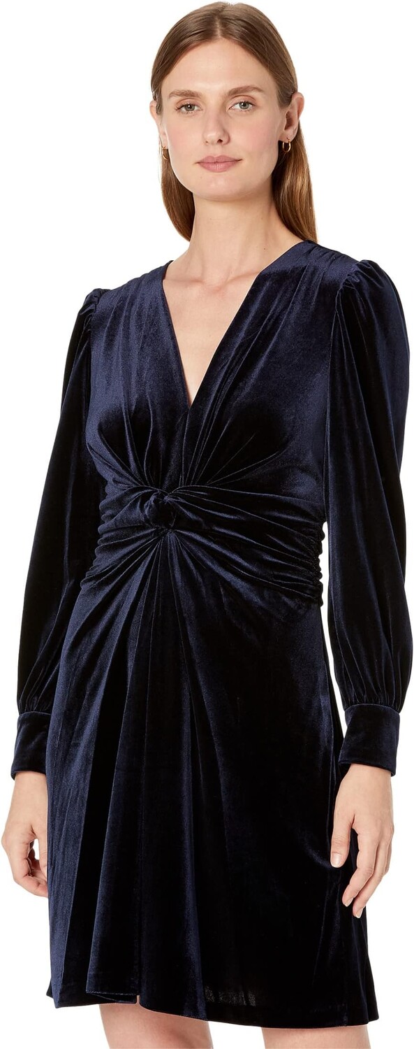 

Платье Vince Camuto Velvet Twist Front Fit-and-Flare, темно-синий