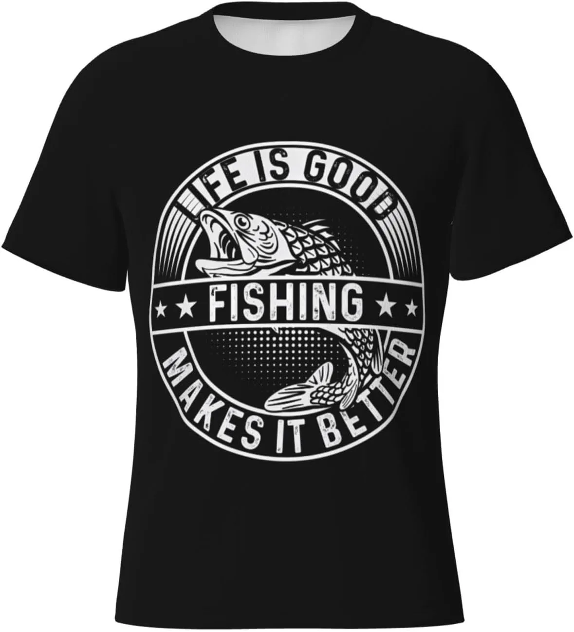 

Футболка Lifes Good Fishing Makes It Better мужская, Crewneck, короткий рукав NEzih