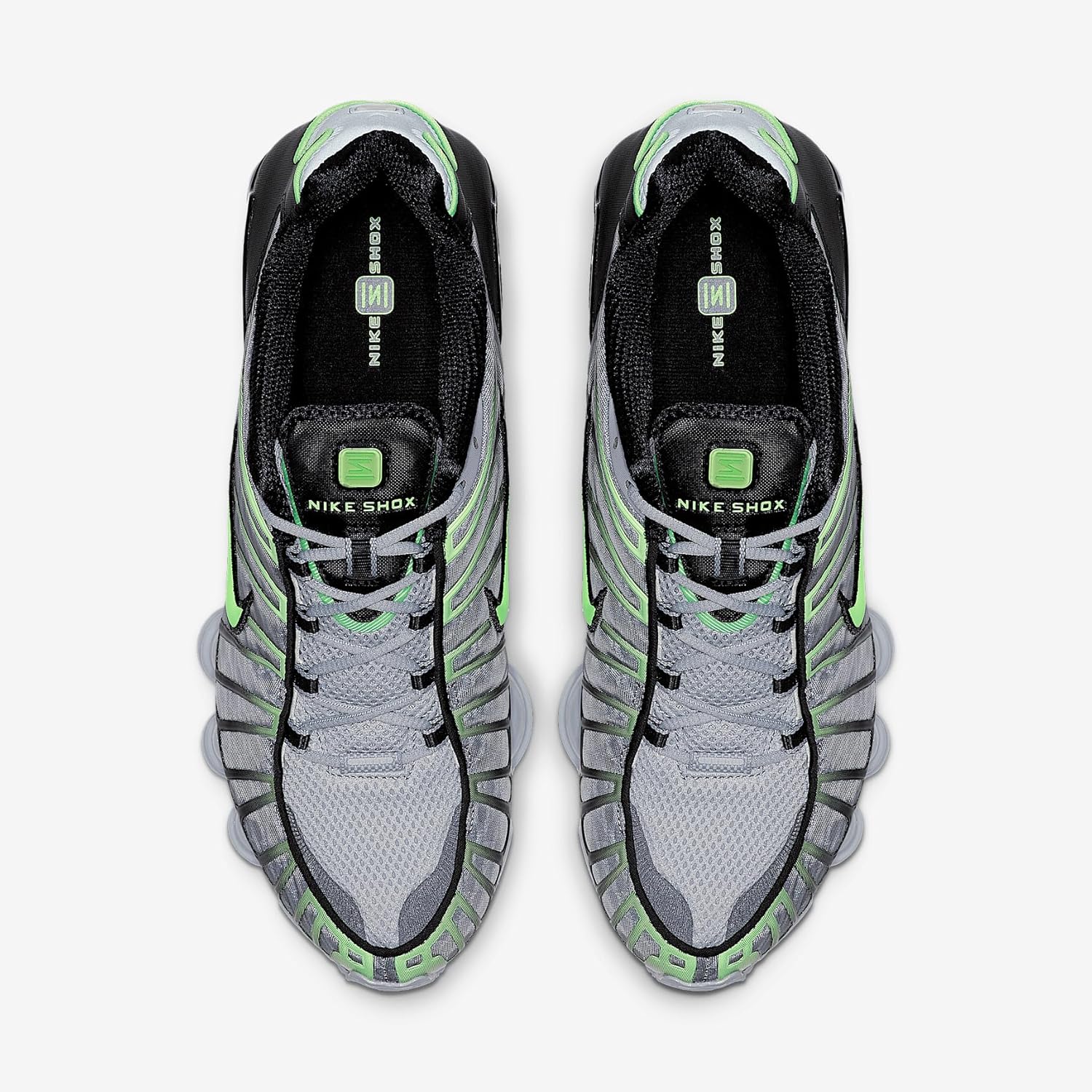 Nike Мужские кроссовки Shox Tl, Wolf Grey/Black/Lime Blast — фото 4