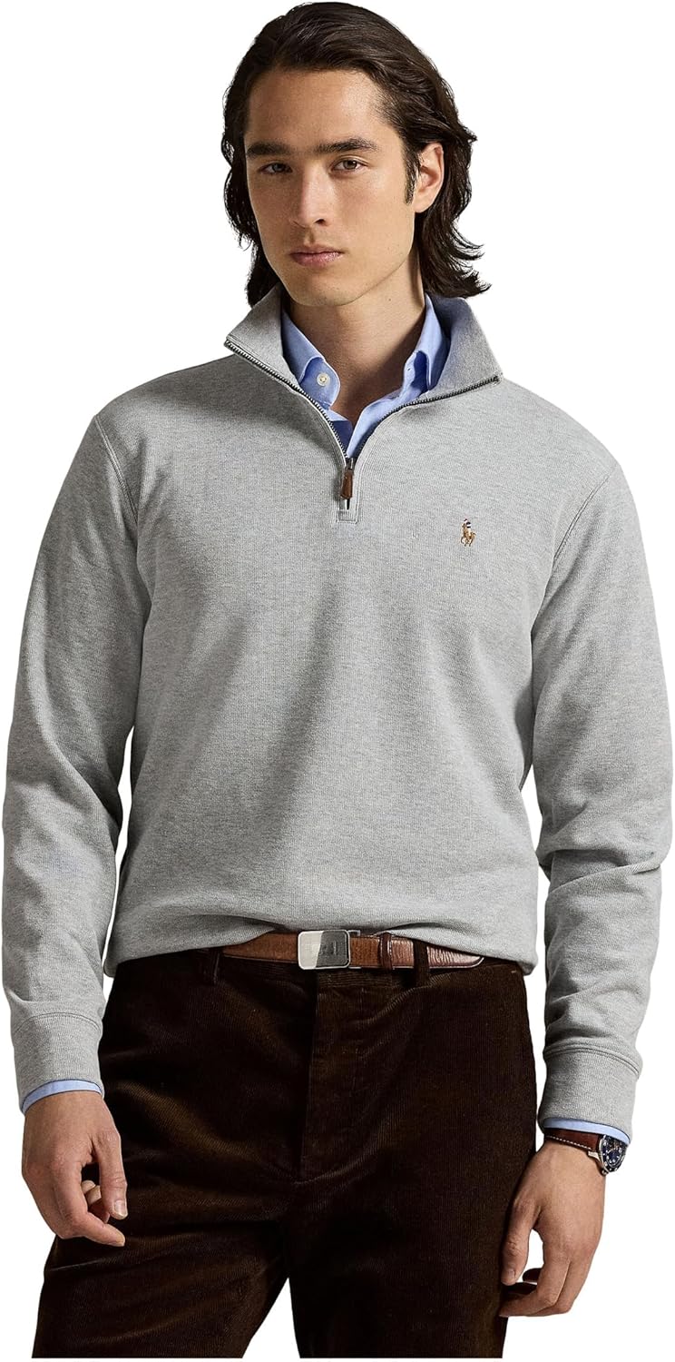 

Polo Ralph Lauren мужская кофта Estate с воротником-стойкой и молнией на четверть, Andover Heather