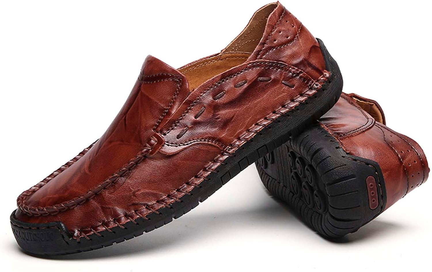 

Мужские повседневные лоферы, модная обувь для ходьбы, противоскользящие мокасины, удобная обувь из коровьей кожи, повседневная обувь для бизнеса и офиса, кроссовки для улицы Dzbajrqm, коричневый