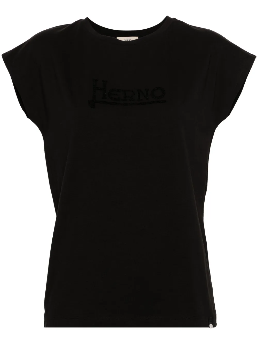 

Футболка с рукавами кап и логотипом Herno, черный