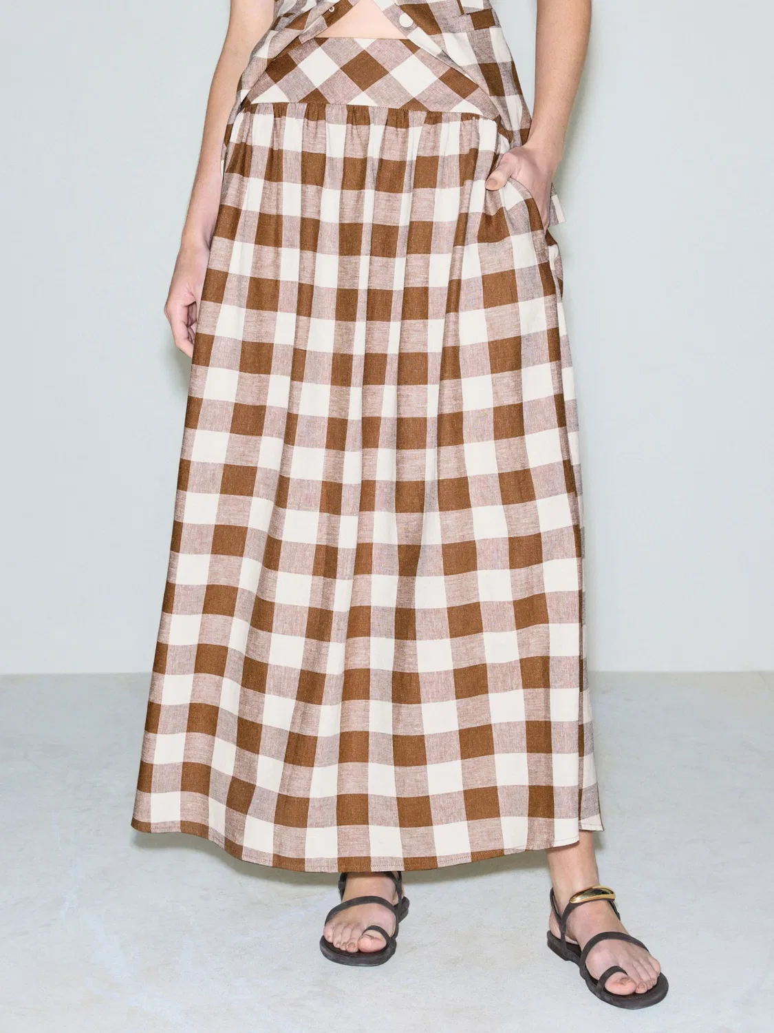 Юбка 'Gingham' Next, Brown/Umbra — фото 2