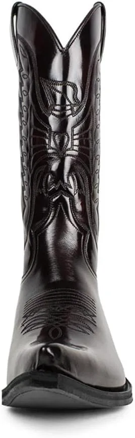 

Мужские модные ковбойские сапоги с острым носком на высоком каблуке, вышивкой, прочные западные рабочие сапоги, мужская обувь Generic, темно-коричневый