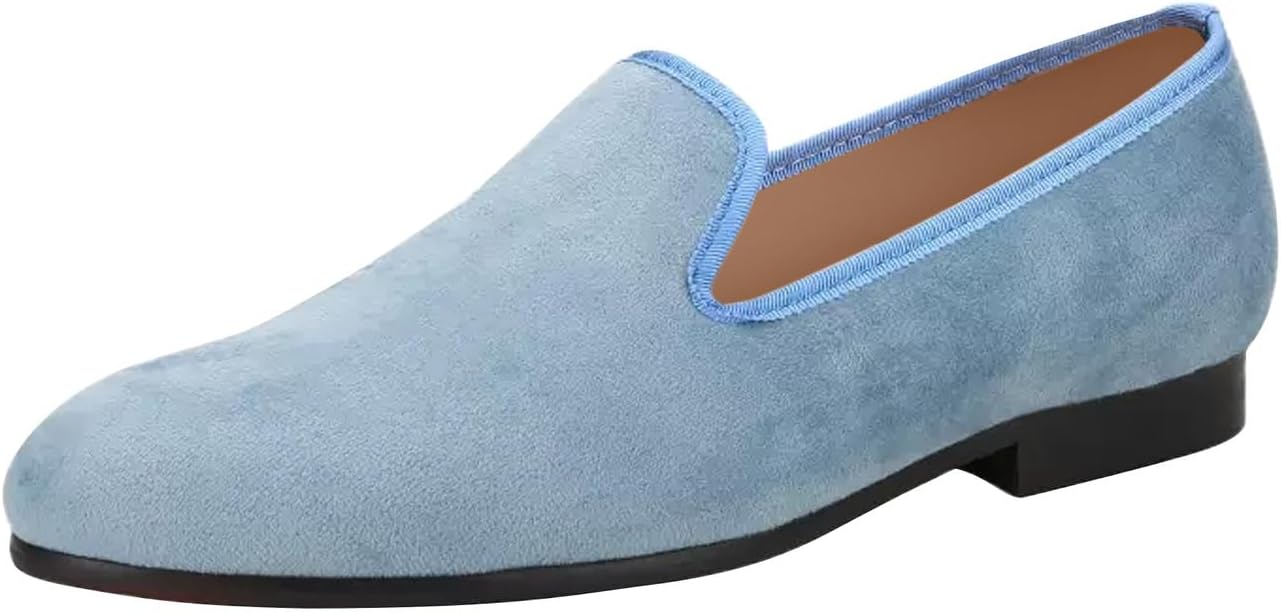 

Мужские лоферы Santimon, свадебные бархатные мокасины без застежки, модные пенни-лоферы, смокинг, повседневная и деловая роскошная обувь для вечеринок, диско и мальчиков, небесно-голубой