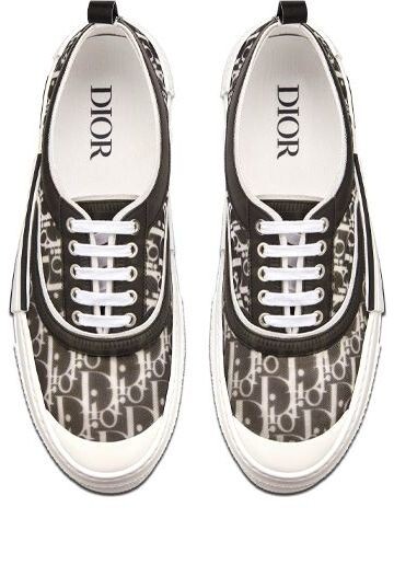 

Кроссовки b23 low black oblique canvas Dior, черный