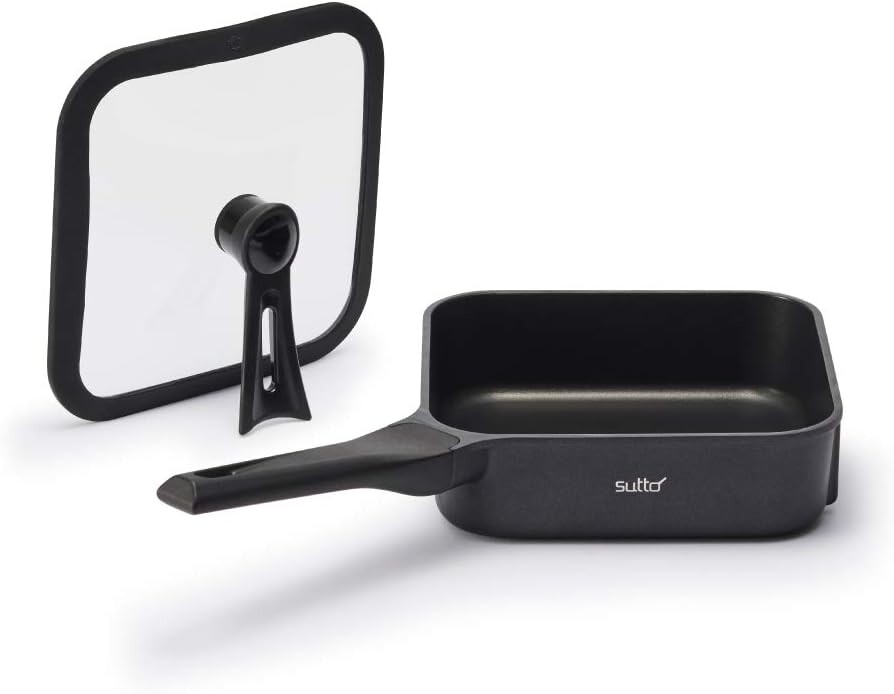 

Квадратная сковорода Sutto, 7,9 x 2,4 дюйма (20 x 6 см), черная, глубокая, Doshisha, Black (Black 19-3911Tcx)