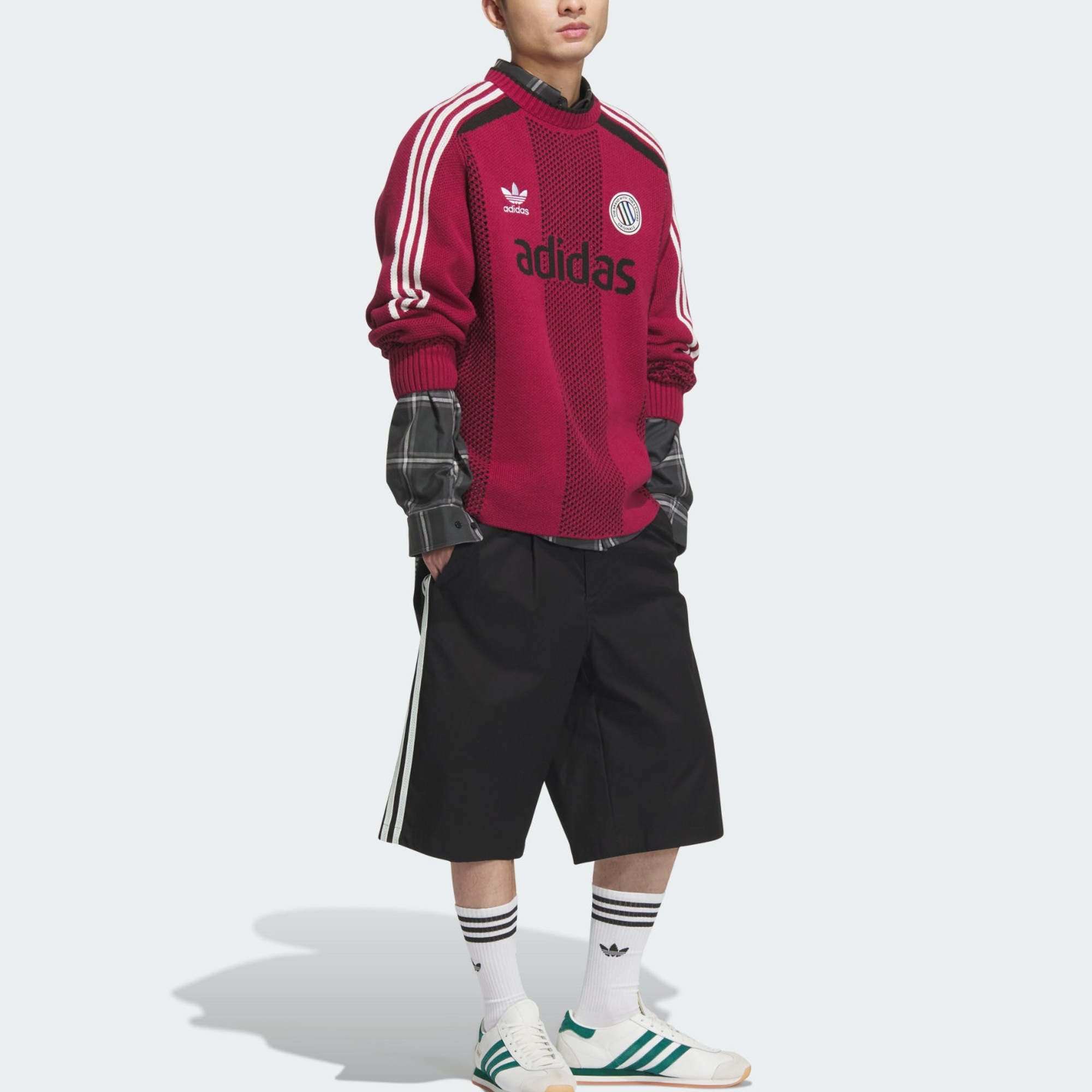 Свитшот Adidas Adicolor Blokecore Logo Adidas Originals, бордовый красный — фото 4