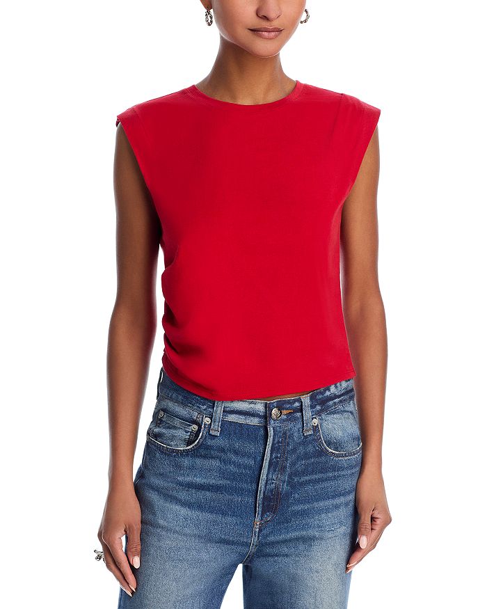 

Мика Топ Короткий Без Рукавов С Оборочками rag & bone, красный