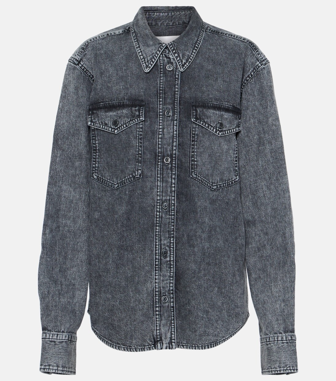 

Джинсовая рубашка danis из хлопка Marant Etoile, серый
