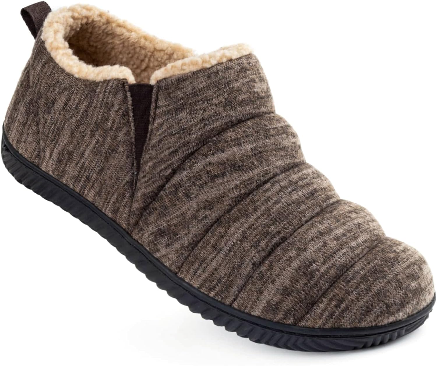 

Мужские удобные тапочки Zizor в виде гусеницы для дома и улицы, теплые мягкие вязаные сверху, с пушистой флисовой подкладкой и стелькой из вспененной памяти с жесткой подошвой, Coffee