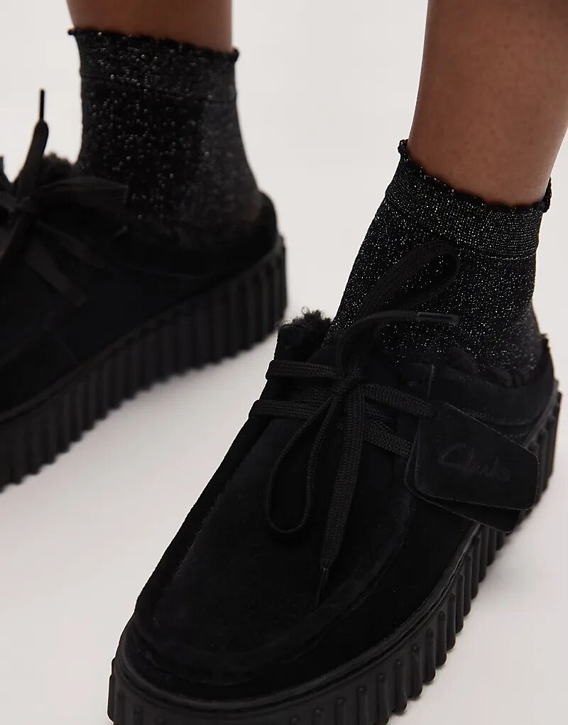 Мюли Clarks Torhill с подкладкой из искусственного меха, черного цвета — фото 3