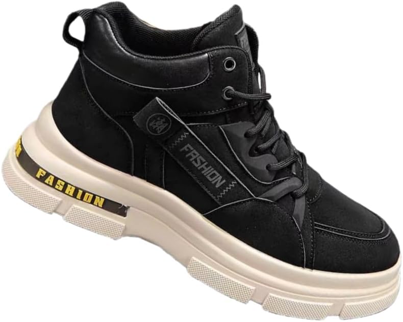 

Мужские противоскользящие и износостойкие рабочие спортивные кроссовки- высокие, с толстой подошвой, для использования на открытом воздухе, в альпинизме и для повседневной носки Fmshi, черный