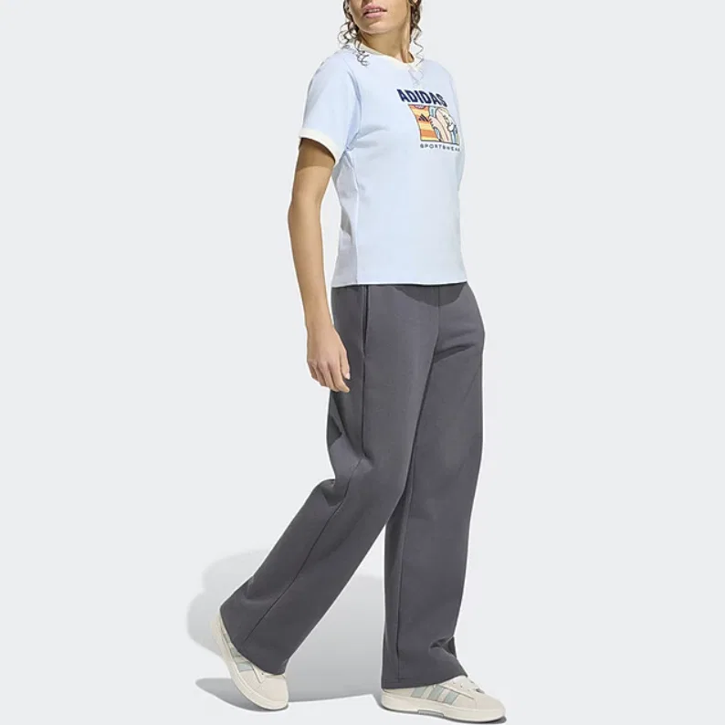 Футболка женская Blue с круглым вырезом, средней посадки Adidas — фото 4