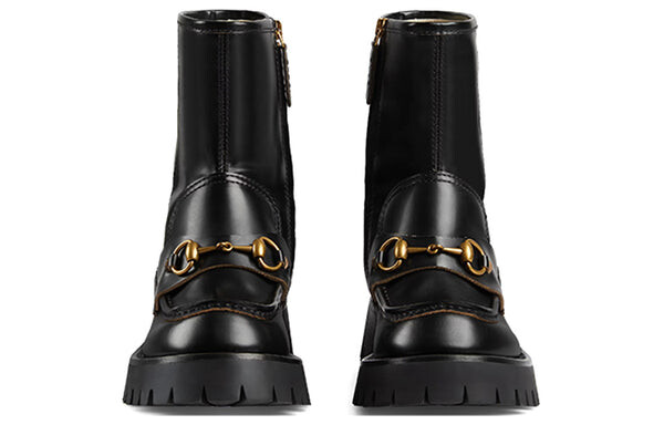 Кроссовки horsebit-embellished ankle boots 'black' Gucci, черный — фото 4