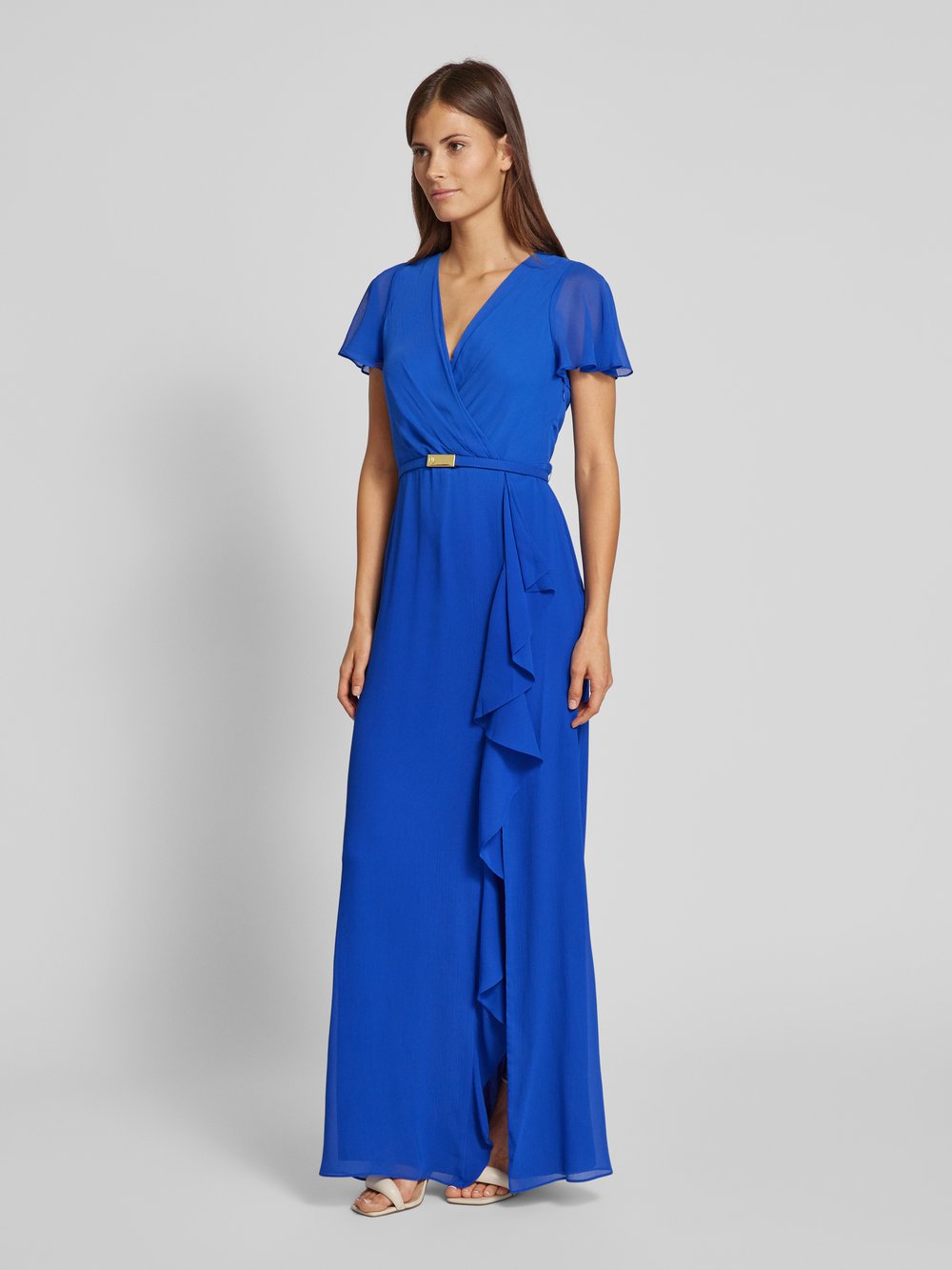 

Вечернее платье с V-образным вырезом Lauren Ralph Lauren, синий