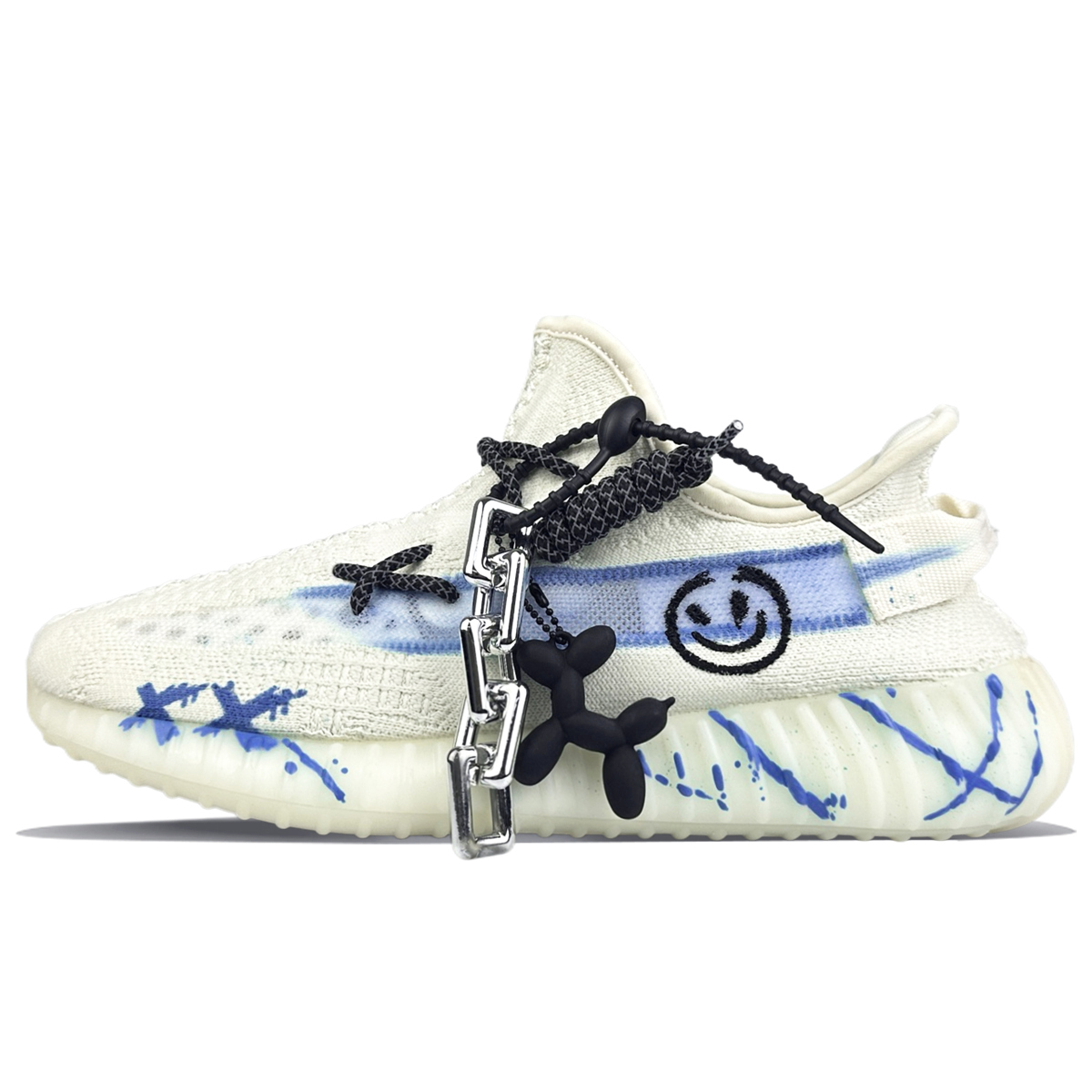 

Adidas Originals Изи Буст 350 В2 повседневные кроссовки унисекс лоу-топ бело-голубые, цвет White Blue