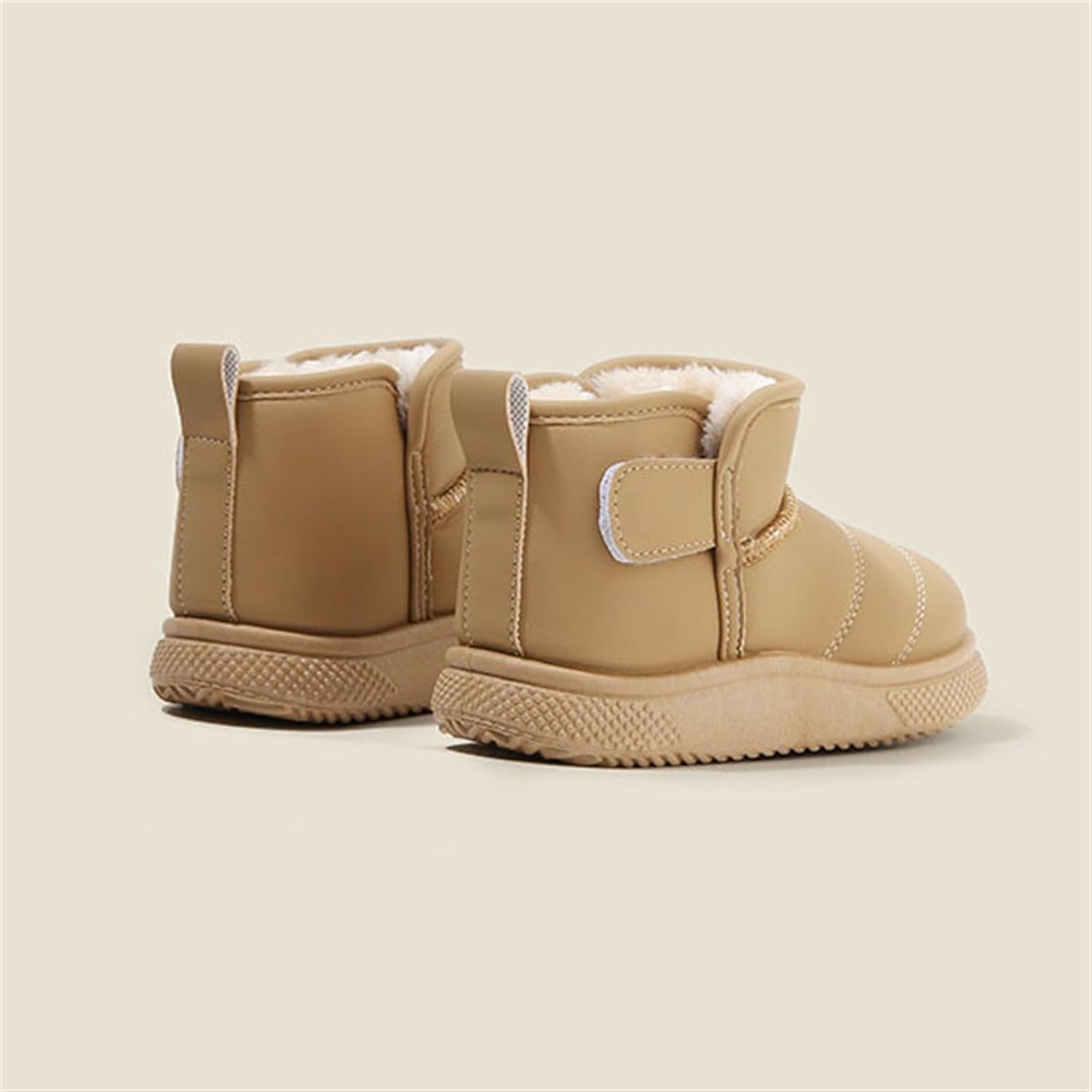 

Объемные зимние ботинки для девочек с флисовой подкладкой, стеганые термоботинки, простые слипоны, зимние ботиночки 2025 года, теплые обувь Generic, Brown