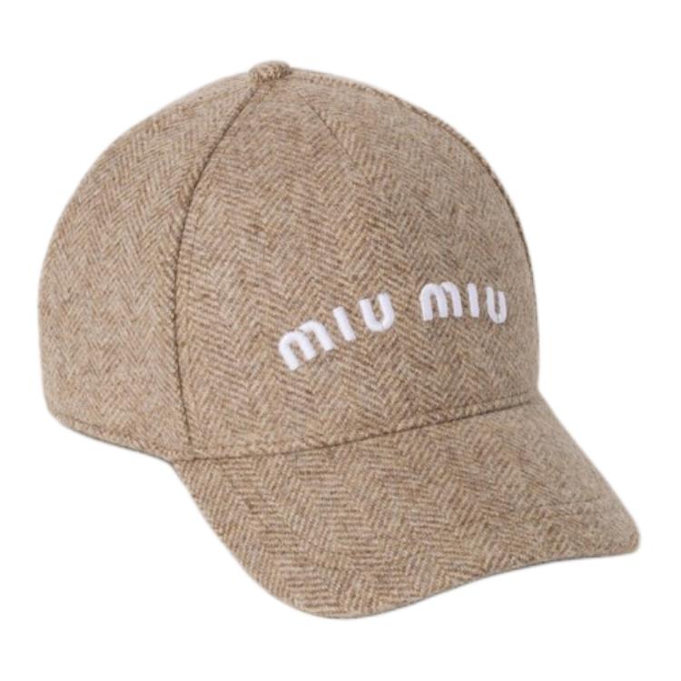 

MIU MIU Шерстяная бейсболка женская хаки, Khaki