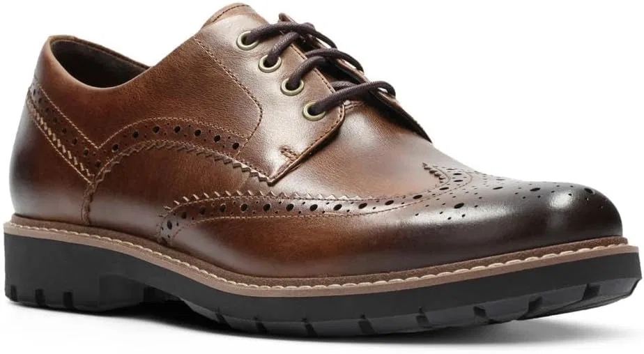 Мужские рубашки-дерби Clarks Batcombe Wing Derbys, Dark Tan Lea — фото 2