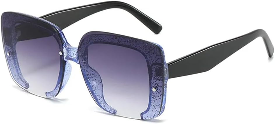 

Солнцезащитные очки 2027 квадратной формы для женщин и мужчин, винтажные солнцезащитные очки Gap с оправой из пайеток и заклепками, защита от ультрафиолета UV400 MTZJH, Blue Gray