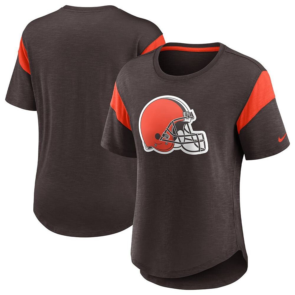 Женская модная футболка с логотипом Nike Brown Cleveland Browns Primary, цвет Brn Brown — фото 2