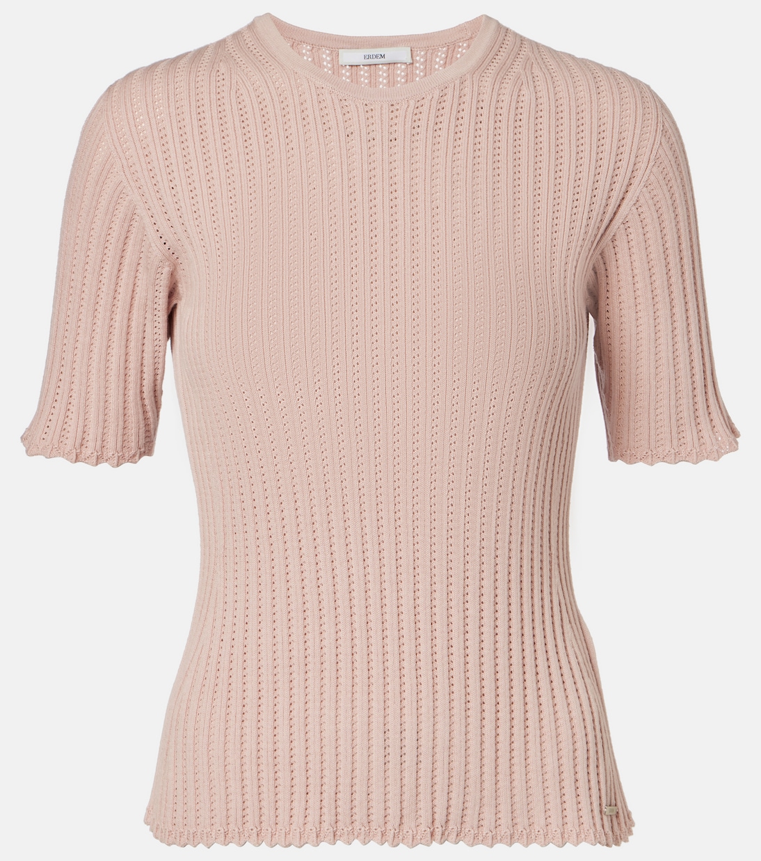 

Топ из хлопка с ажурной вязкой Pointelle Erdem, Blush
