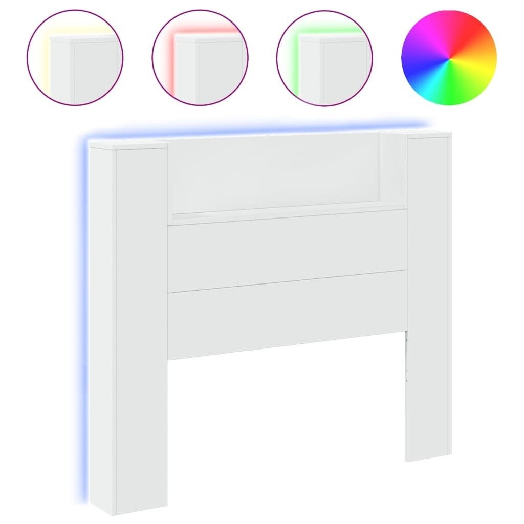 

VidaXL Изголовье LED с полками белое 120x16,5x103,5 см, белый