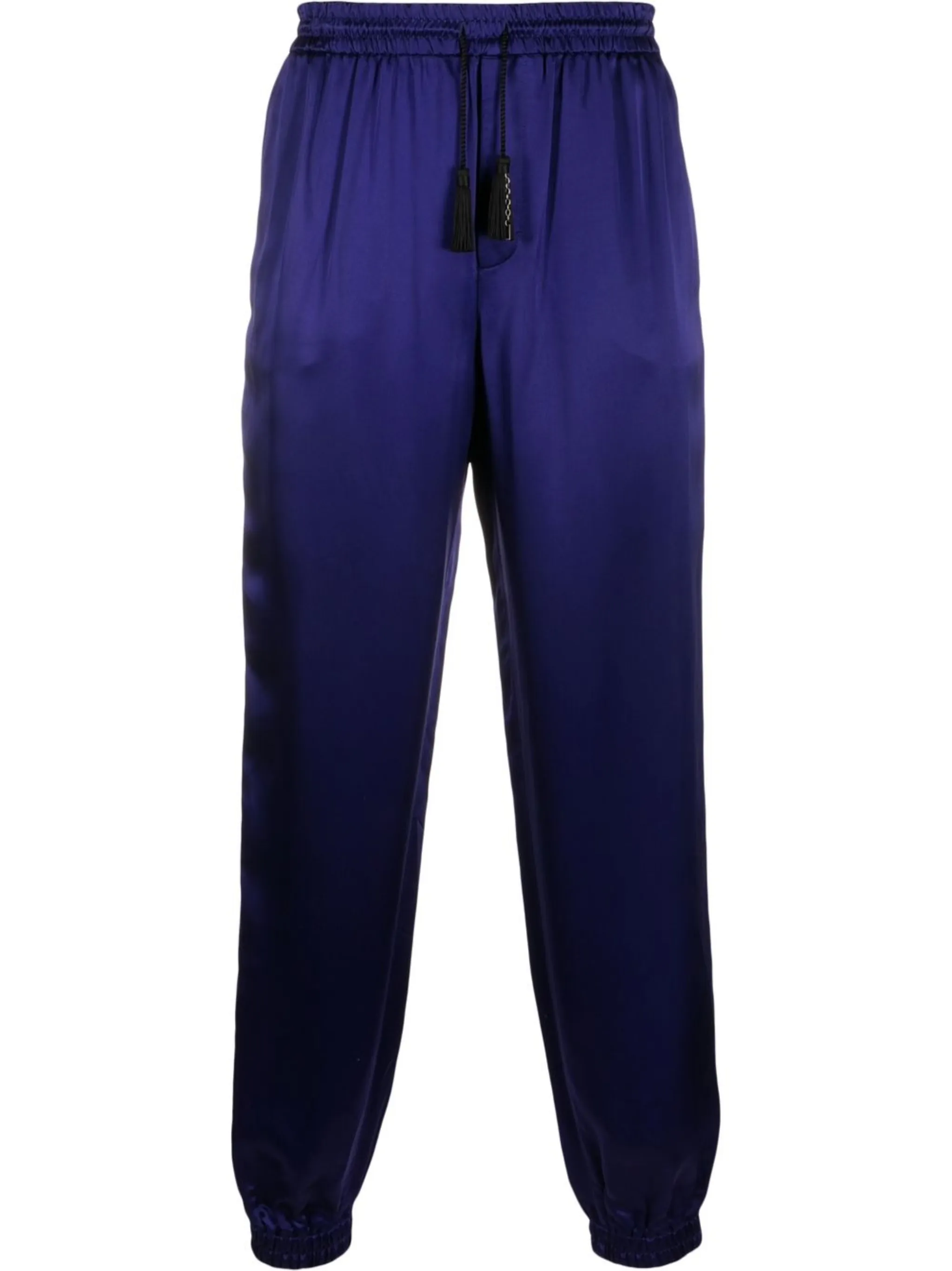 

Шелковые зауженные брюки Saint Laurent, фиолетовый