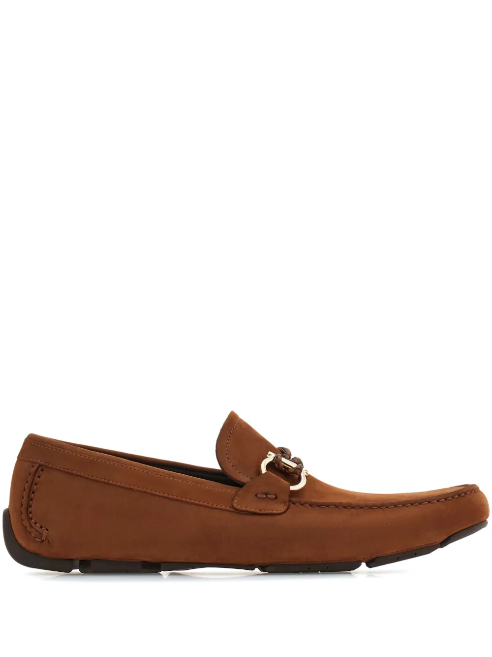 

Лоферы с декором Gancini Ferragamo, коричневый