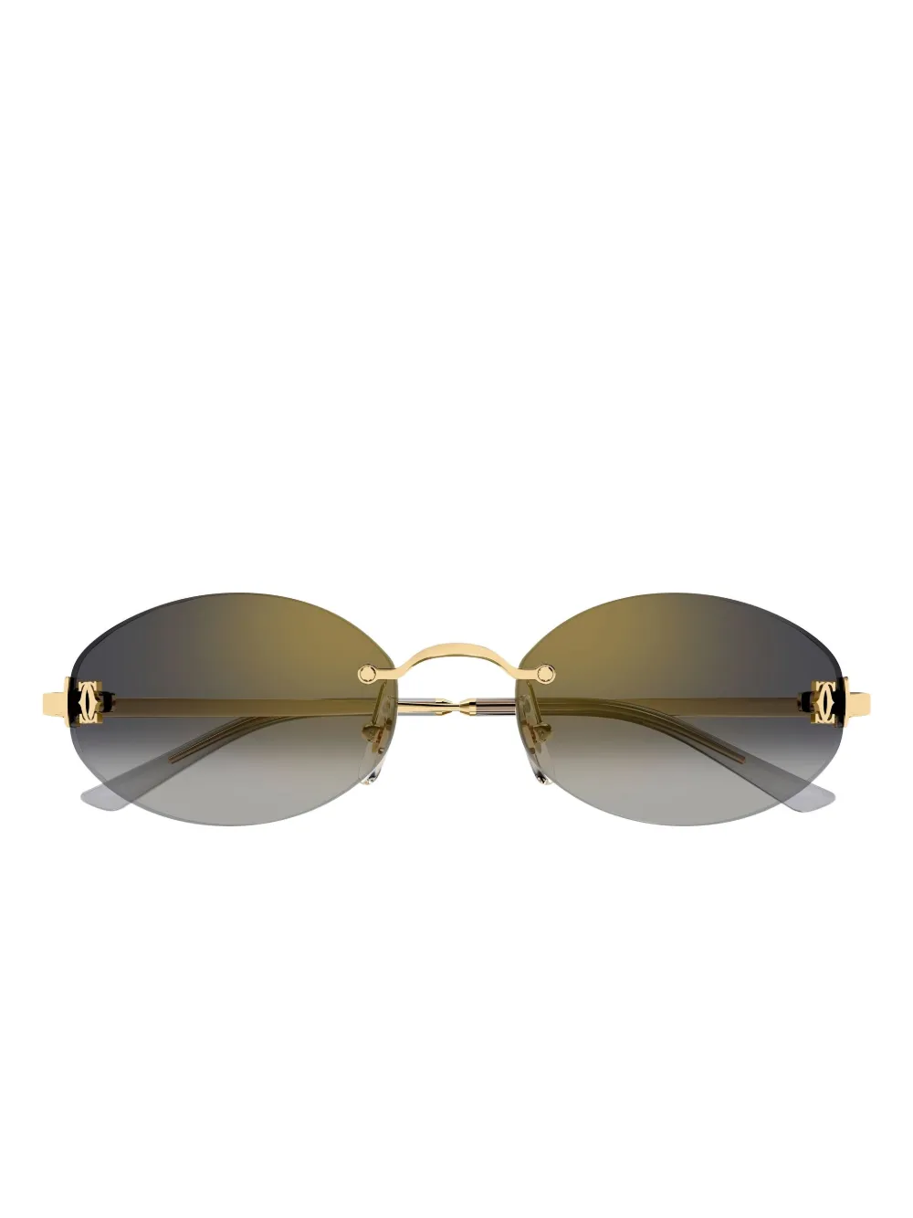 

Солнцезащитные очки круглой формы с логотипом Cartier, золотистый