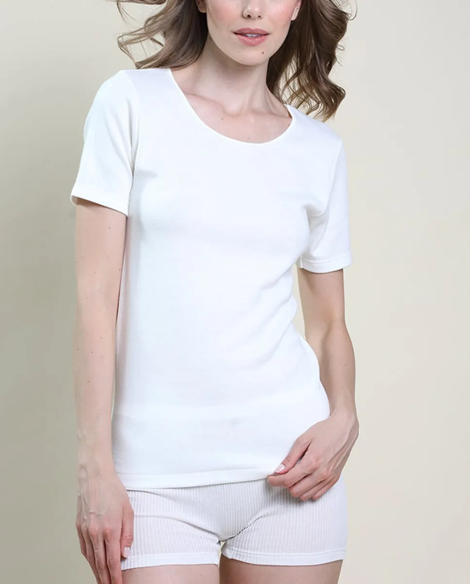 

Женская футболка с короткими рукавами с атласной окантовкой Vittoria B. Intimo, белый