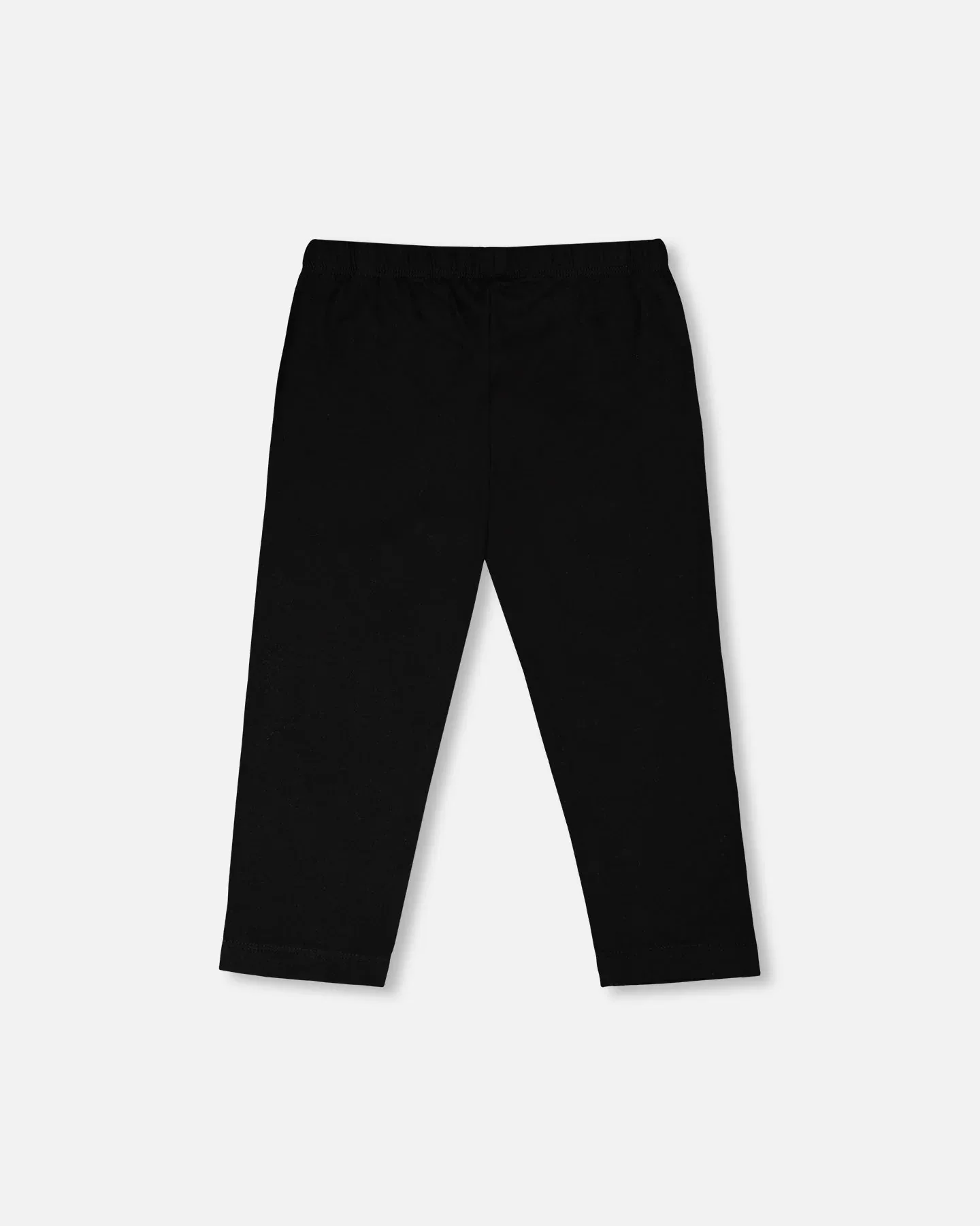 Брюки-капри Organic Cotton Jersey черные с фольгированным принтом в виде сердечек на коленях Deux Par Deux — фото 3